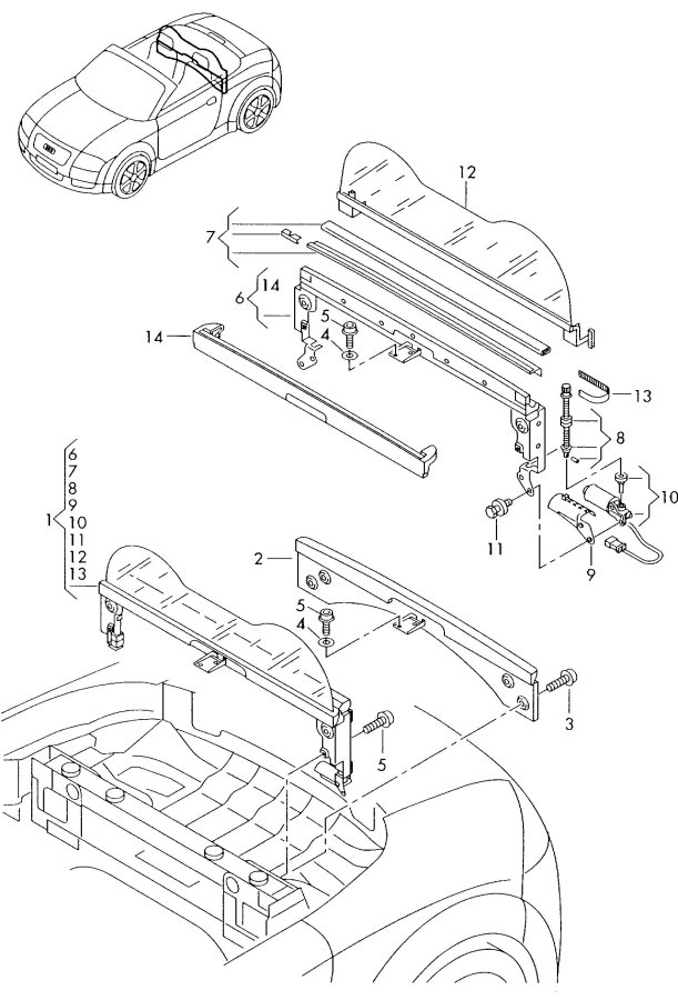 Audi tt wind 2024 deflector repair