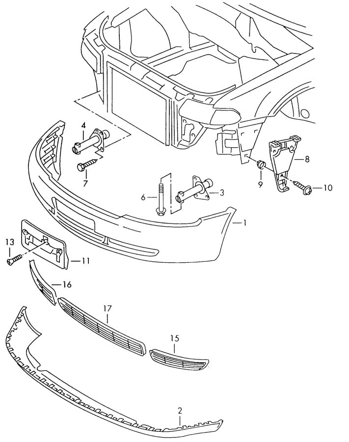 Audi S4 Avant Valance Panel (Lower) - 8D0807110L 3FZ | Jim Ellis Audi ...