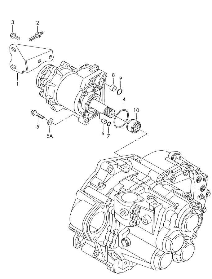 2001 Audi TT Coupe Bracket. Angled - 02M409903 | Jim Ellis Audi Parts