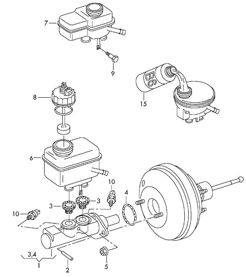 2001 Audi TT Roadster Brake Master Cylinder Reservoir - 1J1611301 | Jim