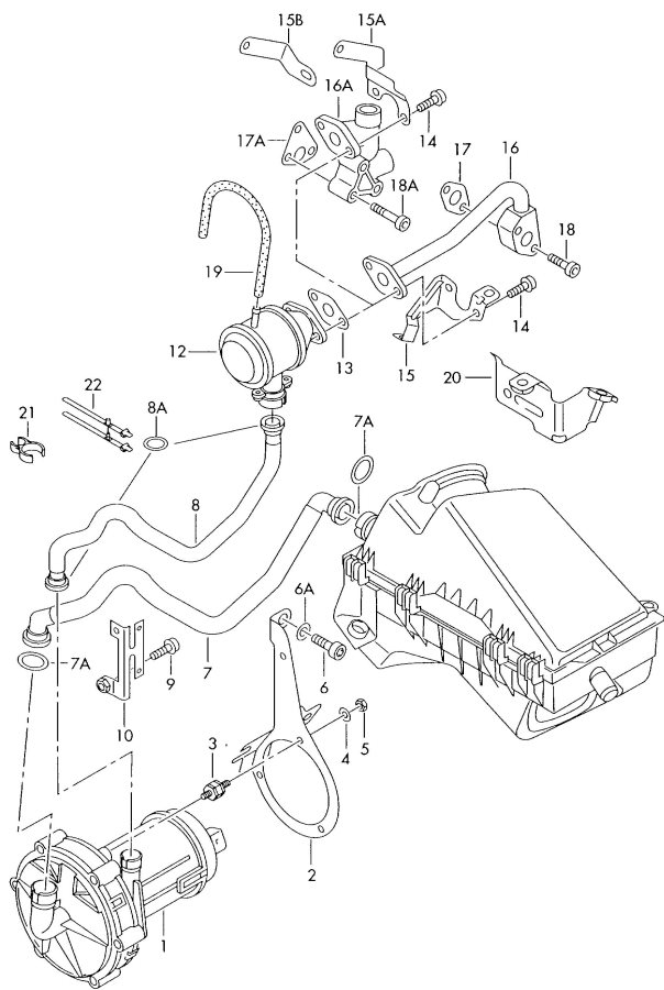 06A131102G Audi Combination Valve. Secondary Air Injection Control