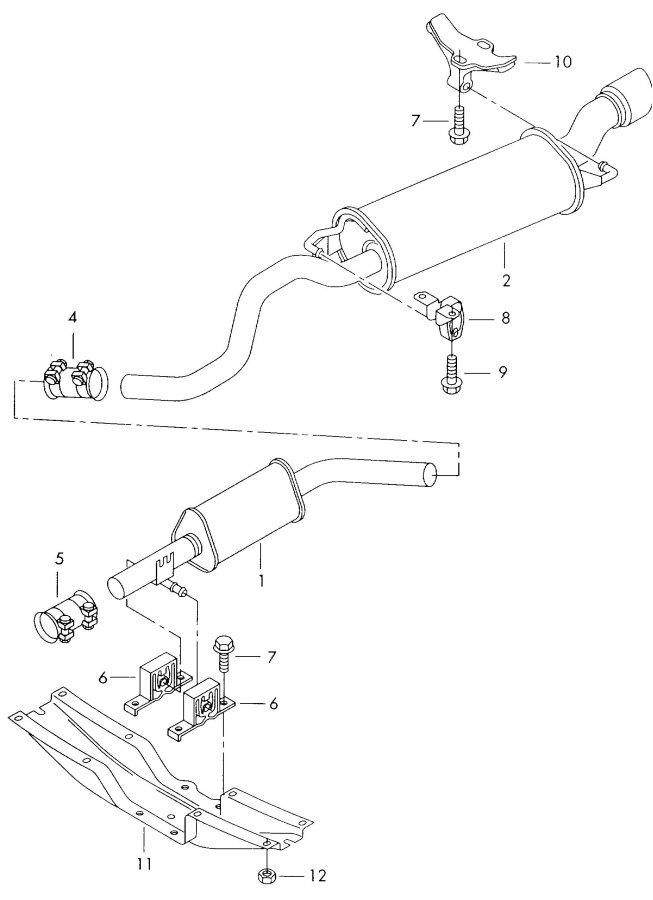 2005 Audi TT Roadster Exhaust Muffler. FWD. TT; w/o Quattro; Front ...