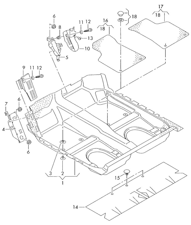 8E0864227 - Audi Bracket. Panel. Insert. Floor. Carpet. Coupe, FLOOR ...