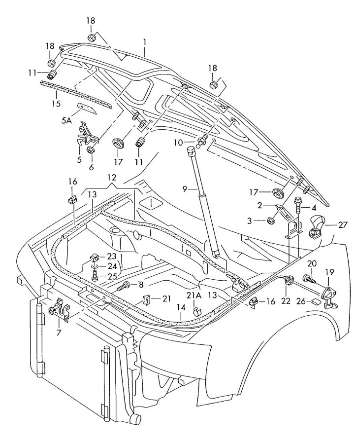 2001 Audi S6 Hood Release Cable - 4B1823531 | Jim Ellis Audi Parts ...