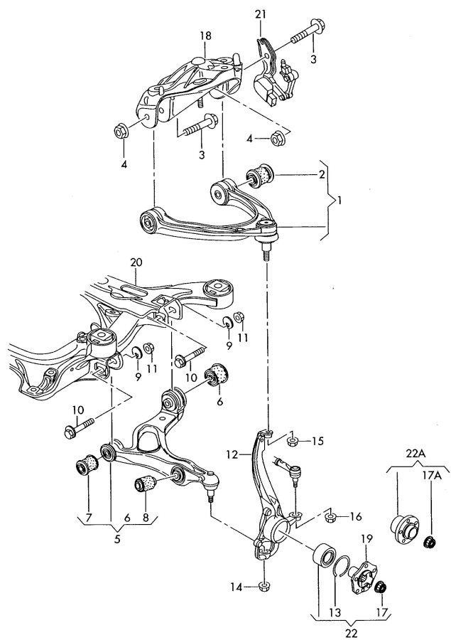 Audi Q7 Suspension Control Arm (Front, Lower) - 7L8407151K | Jim Ellis ...