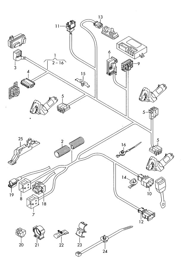 1J0972977D - Audi Wiring Harness Connector. Housing. Wiring Harness ...