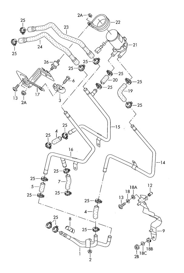 2010 Audi Q7 Hvac heater hose - 7L0815987D | Jim Ellis Audi Parts ...