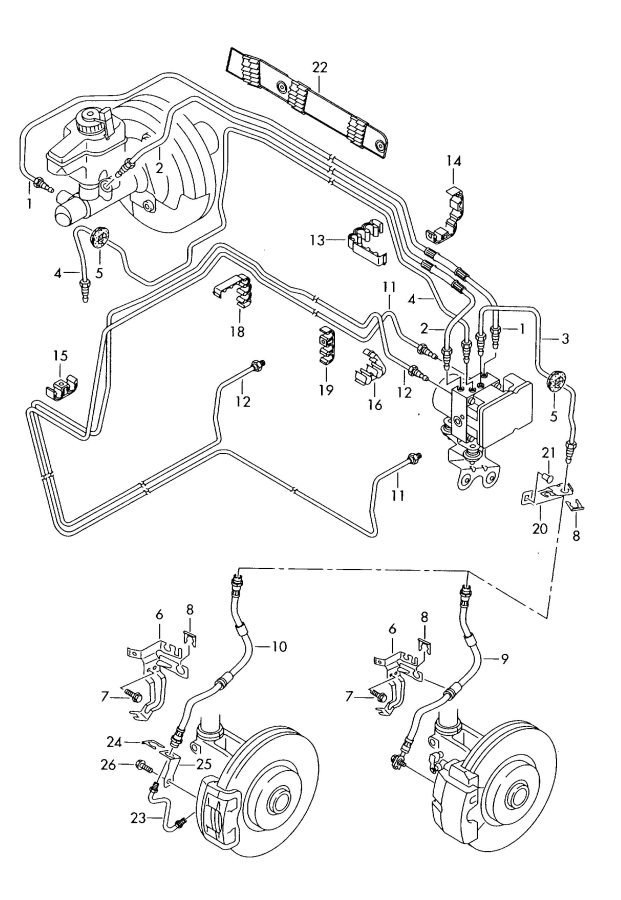 2011 Audi TT Coupe Brake Pipe - 1K0611764A | Jim Ellis Audi Parts ...