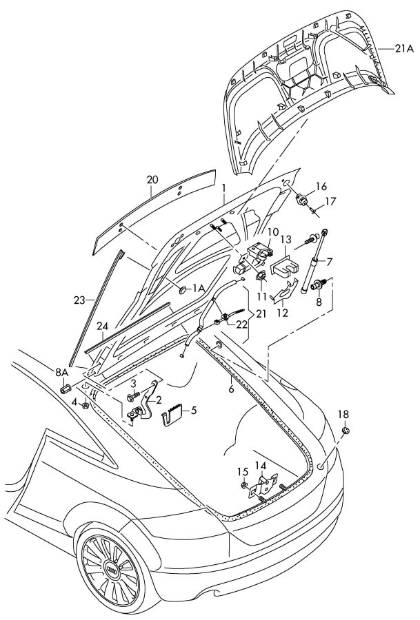 2008 Audi TT Coupe Liftgate Bump Stop. COUPE - 8J0827249 | Jim Ellis