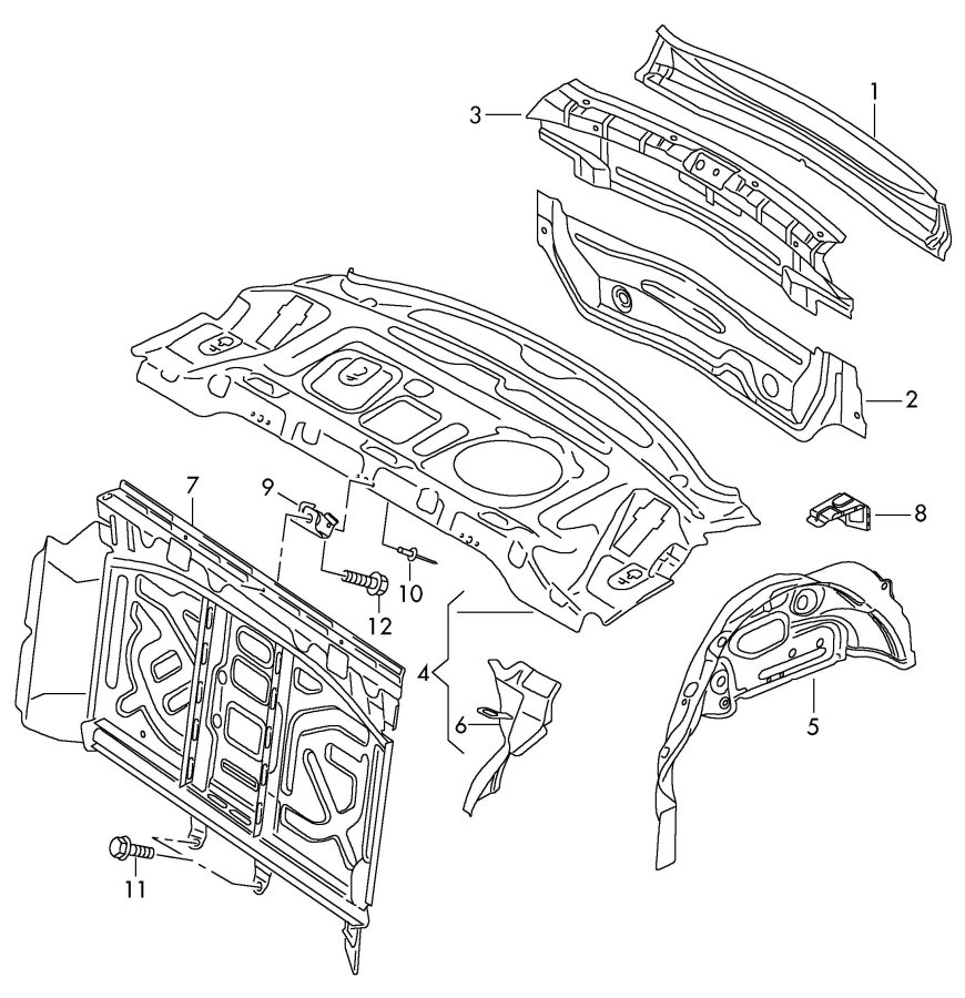 2008 Audi S5 Sportback Rear Body Panel (Rear, Upper, Lower) - 8K0814339 ...