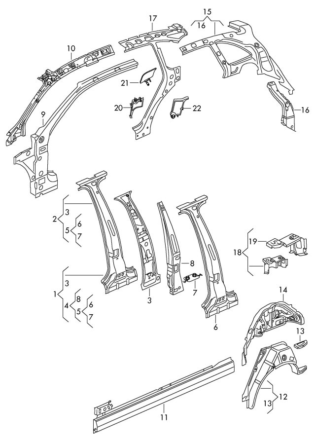 2010 Audi Q5 Body B-Pillar Reinforcement - 8R0810200 | Jim Ellis Audi ...