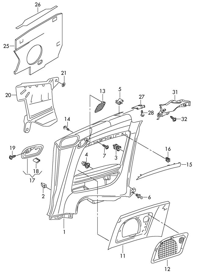 2022 Audi Panel. Filler. Gray - 8f0868431 1ct 