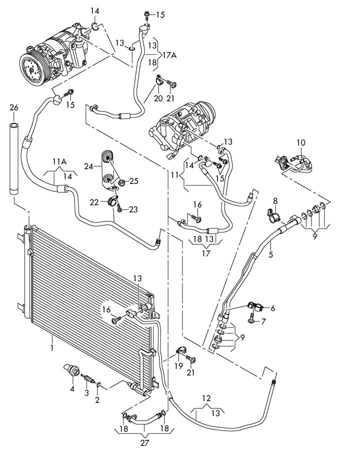 4H0959126 - Audi Sensor. Pressure. AIR. CONDITIONING (A/C) Refrigerant ...