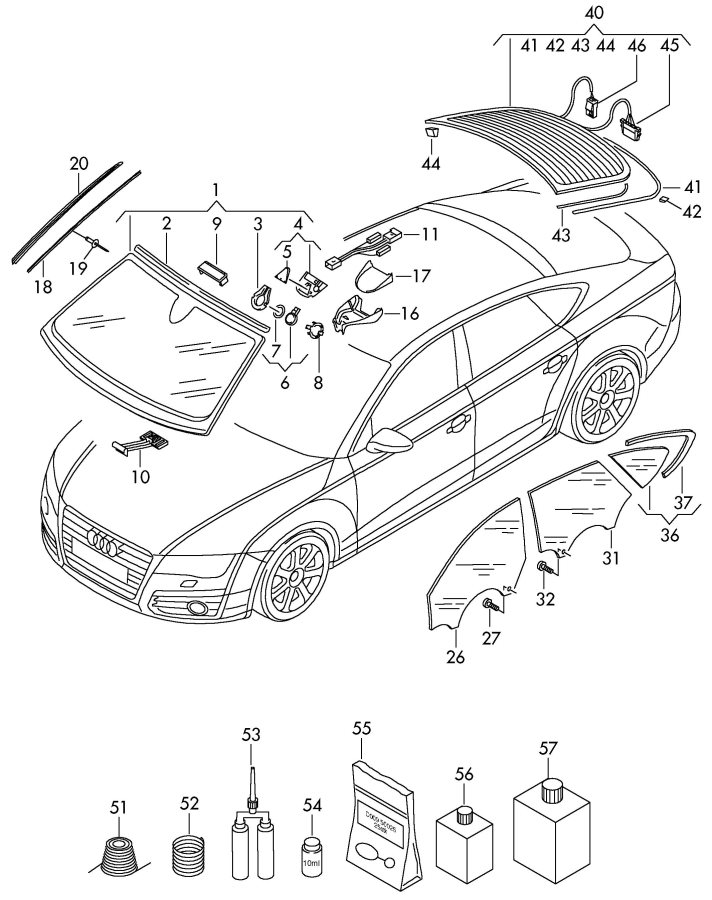 Audi A7 Sensor. Rain. SPRING. Retainer. CONVERTIBLE. COUPE. From 9/13 ...