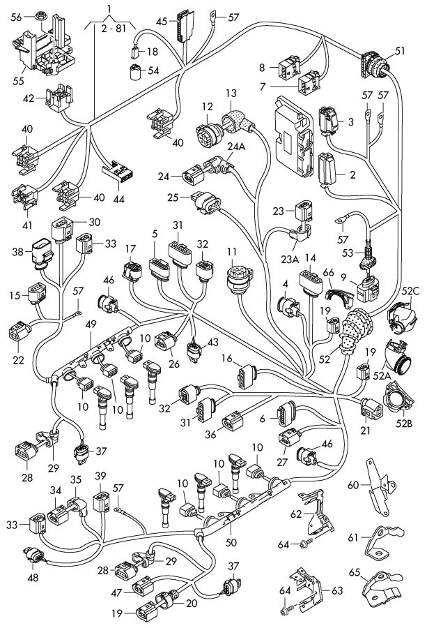 2021 Audi A6 Engine Compartment Wiring Harness. Engine - 4G1971072EN ...