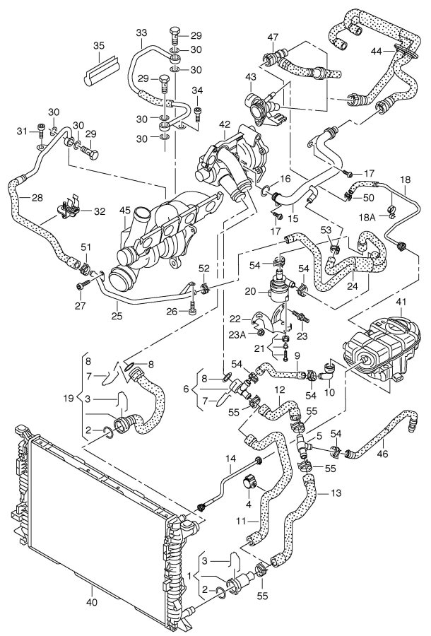 2013 audi A6 Engine Coolant Overflow Hose. 2.0 LITER, 2012-15