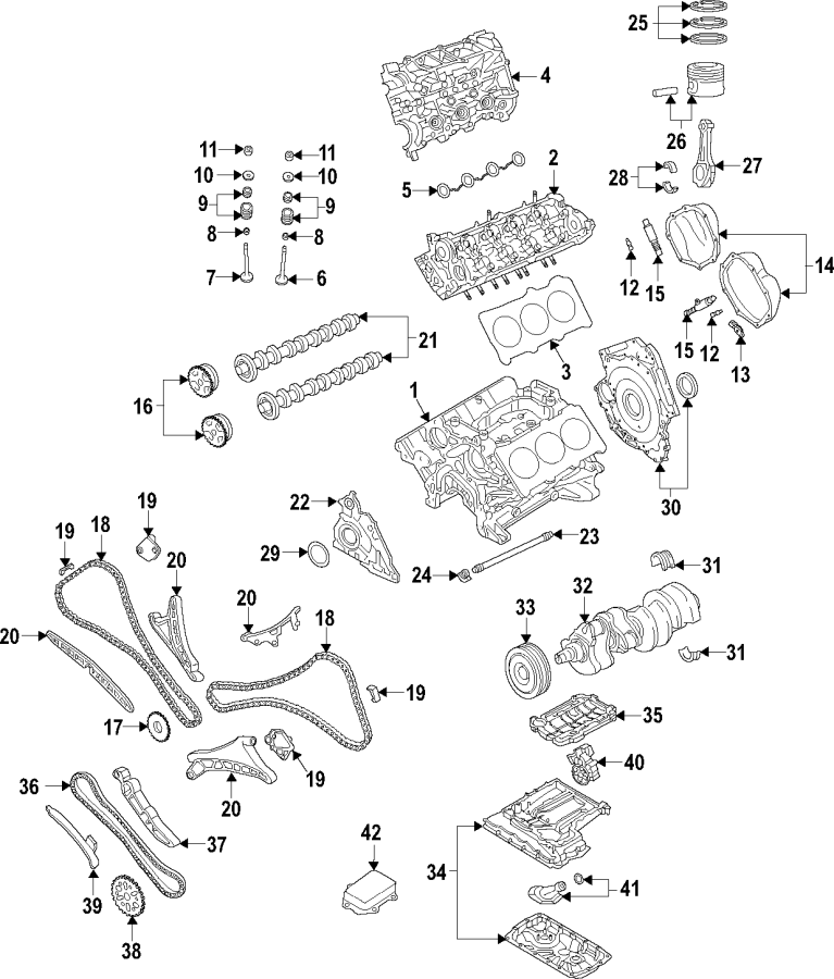 Audi A7 Base engi. Long block. A6 allroad; from 6/15 - 06M100032M | Jim ...